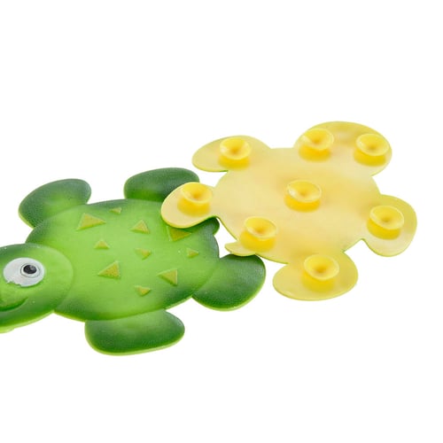 Badkarsmatta DKD Home Decor Gul Grön PVC Sköldpadda (2 st) (11,5 x 1 x 10 cm)_2