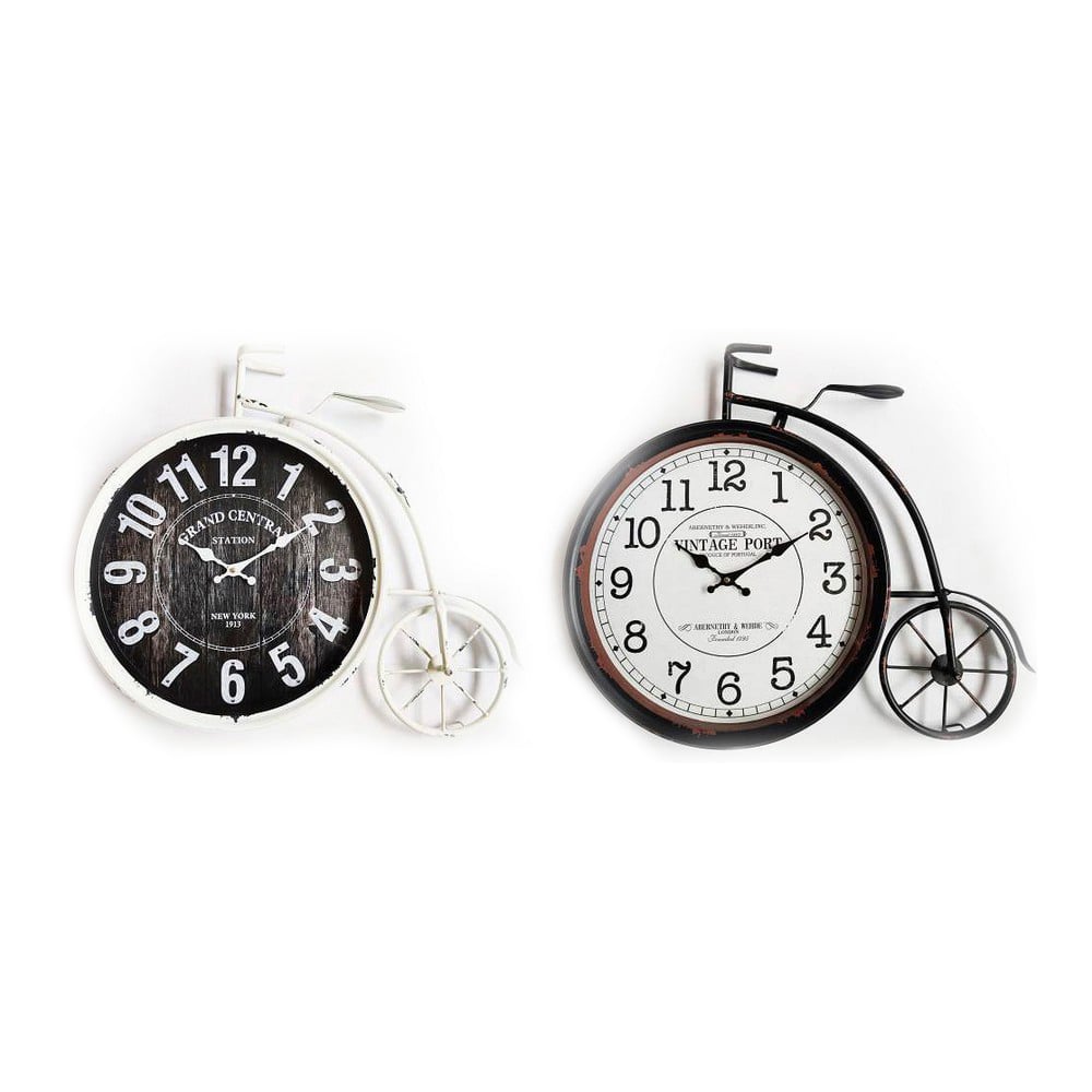 Wall Clock DKD Home Decor Crystal Black Bicycle White Iron (60 x 6 x 50 cm) (2 pcs)_0