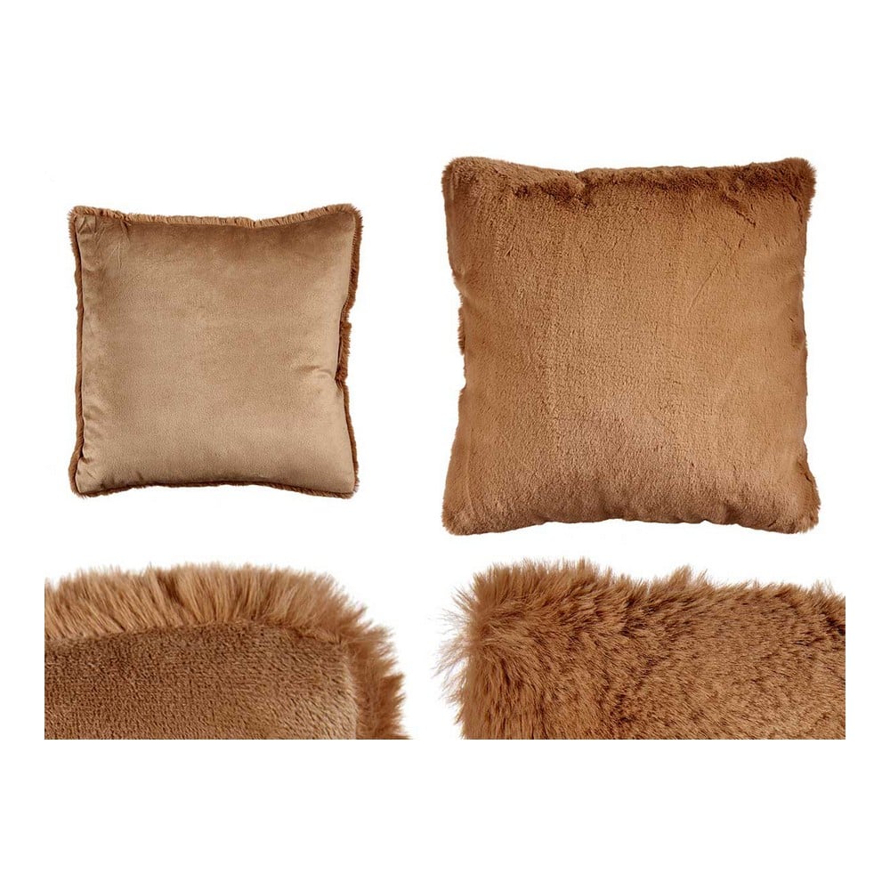 Cushion With hair Brown Synthetic Leather (40 x 2 x 40 cm)_1