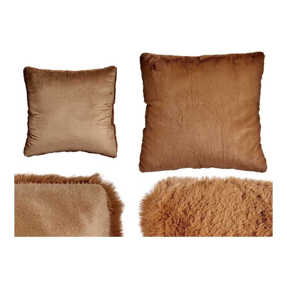 Cushion With hair Brown Synthetic Leather (60 x 2 x 60 cm)_1