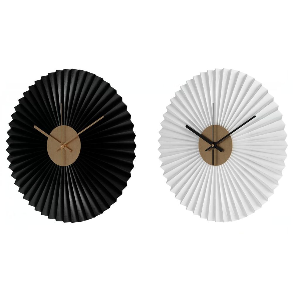 Wall Clock DKD Home Decor Black White Iron (30 x 4 x 30 cm) (2 pcs)_0