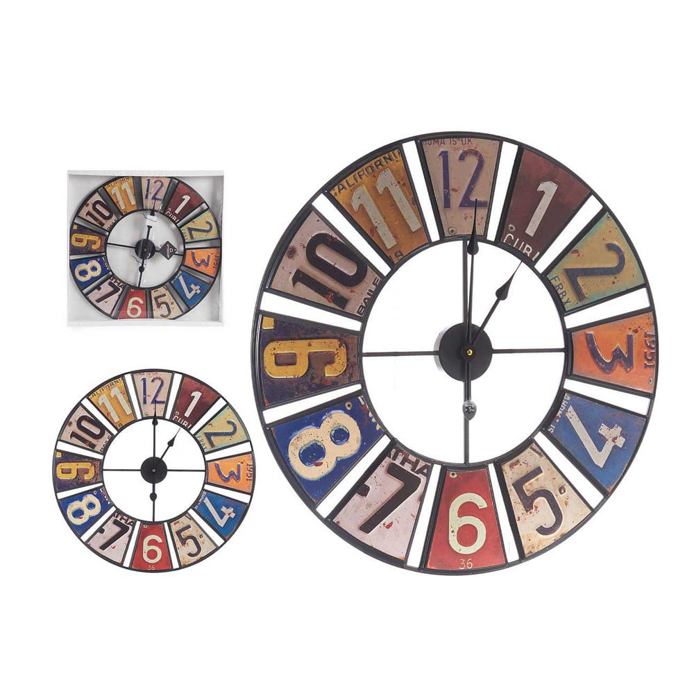 Wall Clock Multicolored Retro Metal (60 x 4.5 x 60 cm)_0