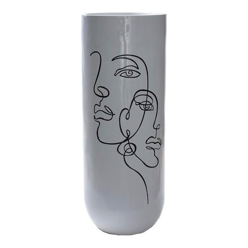 Vase DKD Home Decor Abstrakt Hvid Harpiks Moderne (35 x 35 x 90 cm)_1