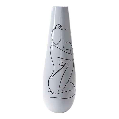 Vase DKD Home Decor Abstrakt Hvid Harpiks Moderne (31.5 x 31.5 x 95.5 cm)_0