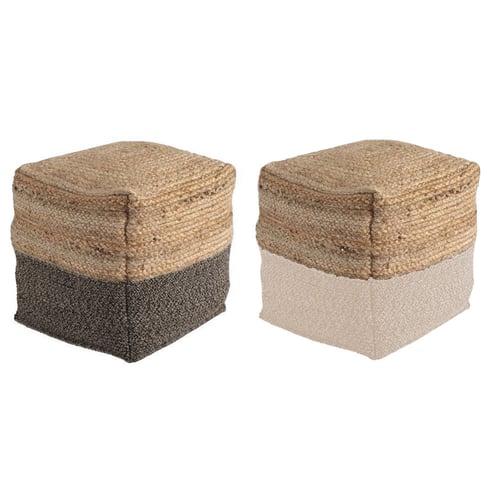 Puf DKD Home Decor Jute (40 x 40 x 40 cm) (2 pcs)_0