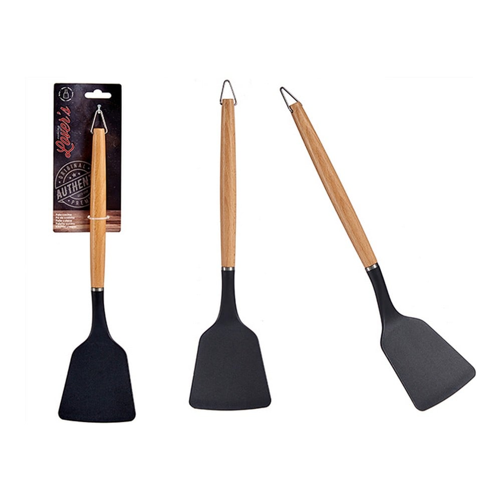 Kitchen Spatula Brown Black Nylon beech wood (8,8 x 2 x 33,8 cm)_0