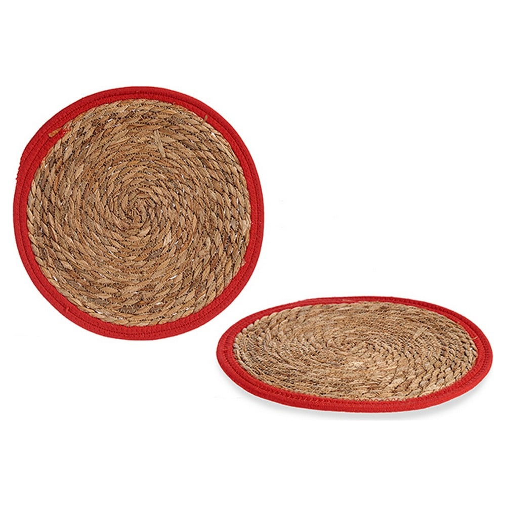 Place mat Brown Red Natural fiber (Ø 35 cm)_0