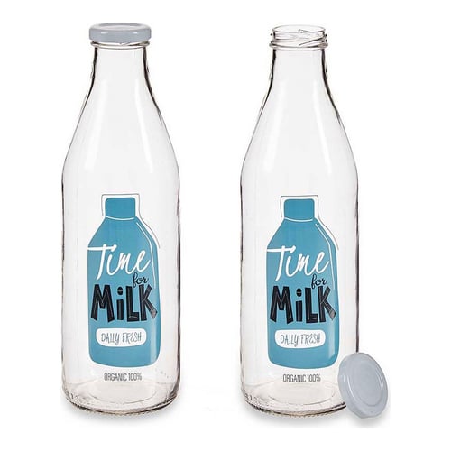 Flaske Time for Milk Gennemsigtig Metal Glas (1000 ml) - picture