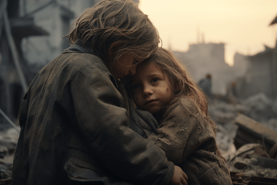 ground helping children in war zones.