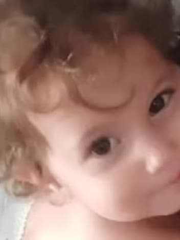 Toddler having a snack