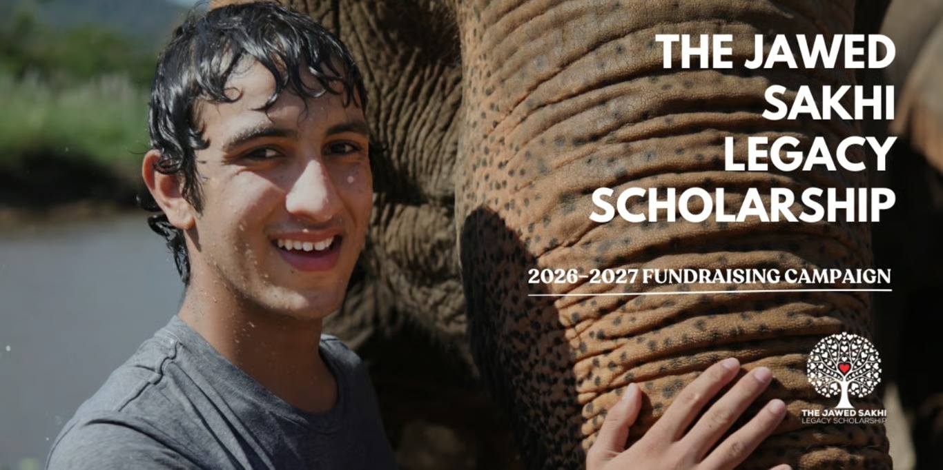 Scholarship student smiling outdoors