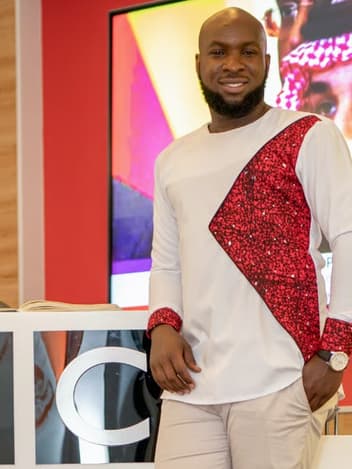 Journalism graduate in a TV studio