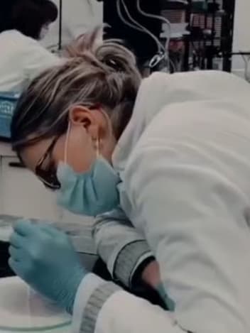 Student working in a university lab