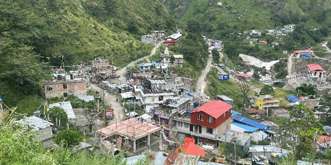 Mountain village rebuilding after a disaster