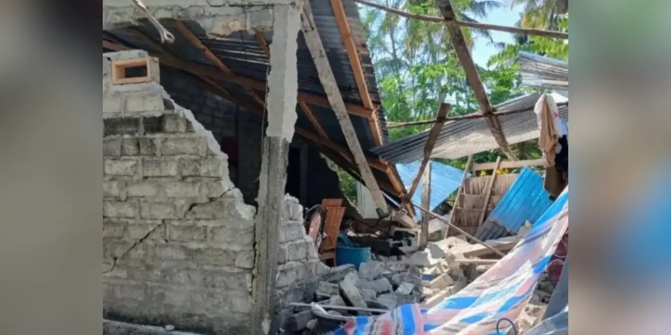 House damaged by an earthquake