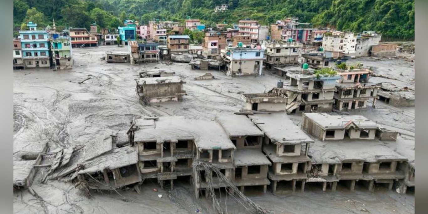 Town buried by a mudslide