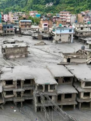 Town buried by a mudslide