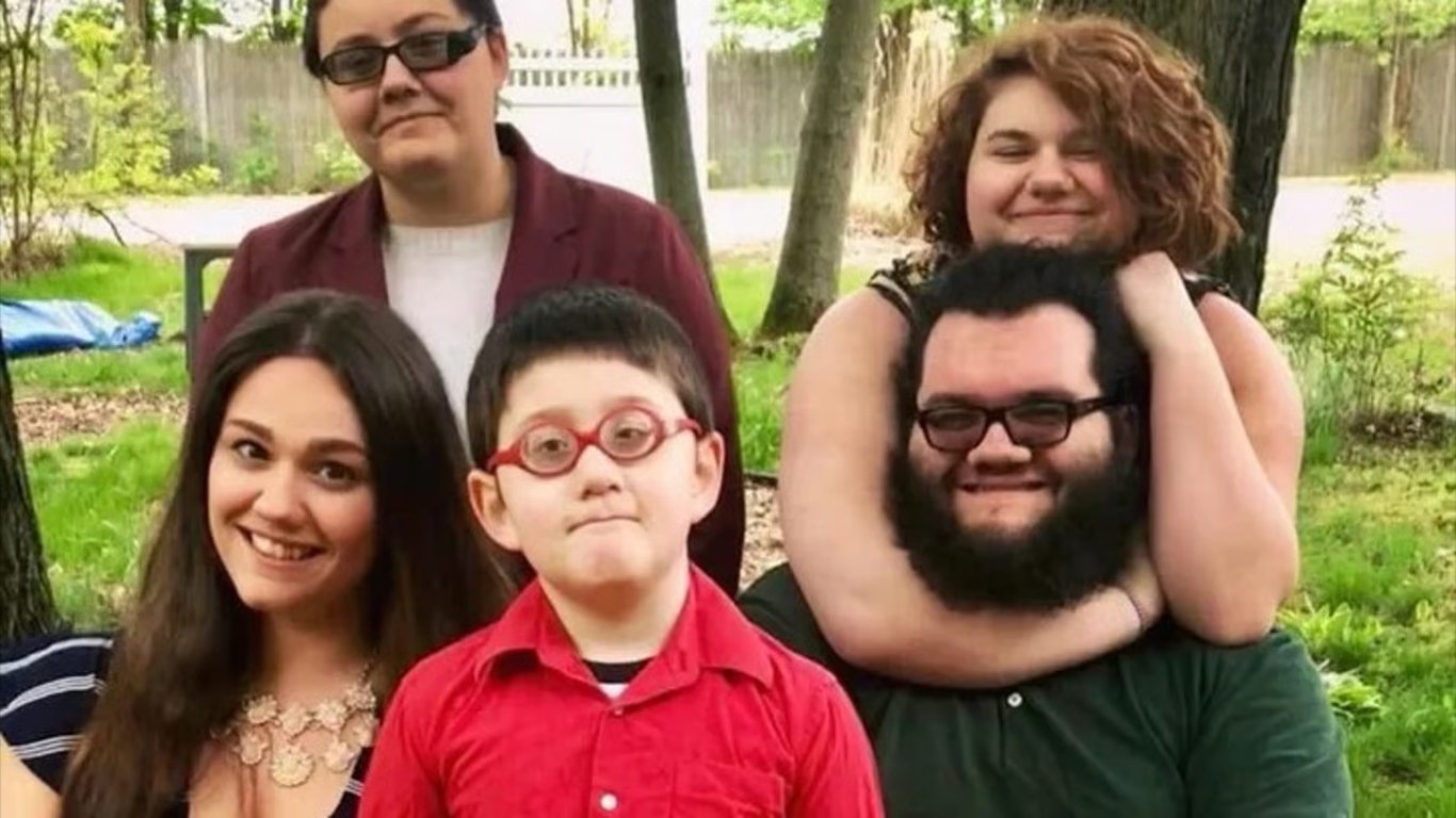 Family together in their garden