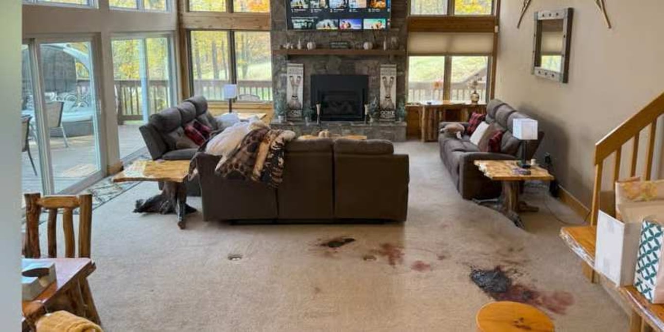 Damaged home interior after an incident