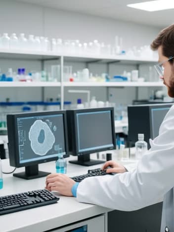 Research team working in a cancer lab