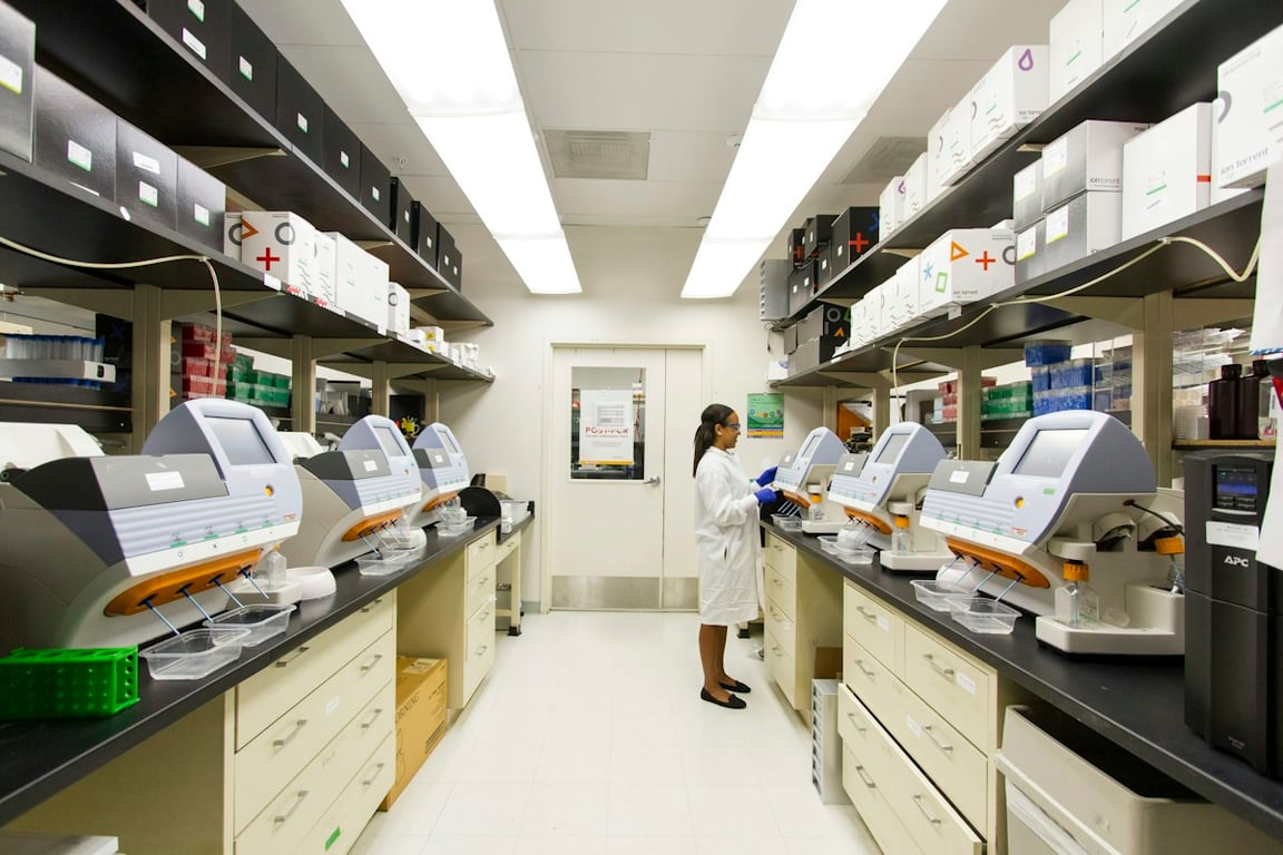 Researcher working in a cancer lab
