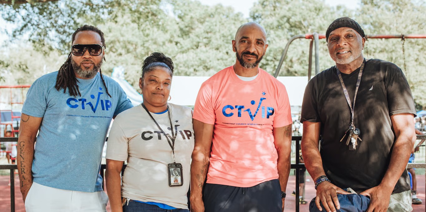 Violence intervention team at a community event