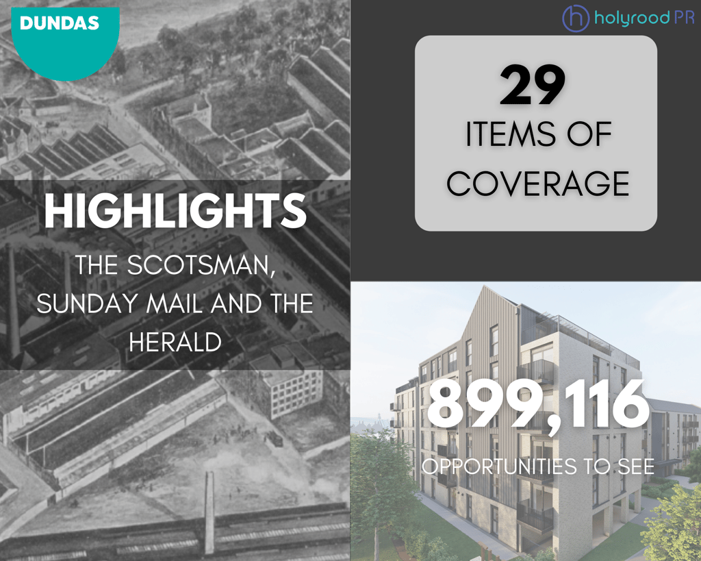 Construction site update success graphic from property PR experts Holyrood PR in Edinburgh