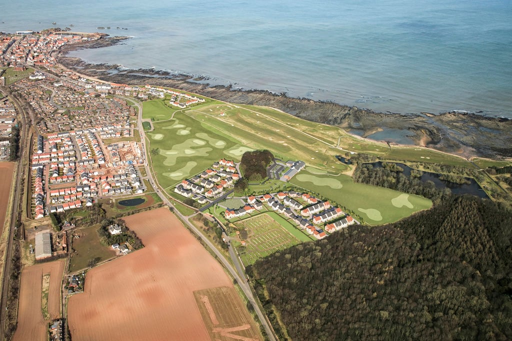 Property PR photography, Dunbar Golf Club Aerial View