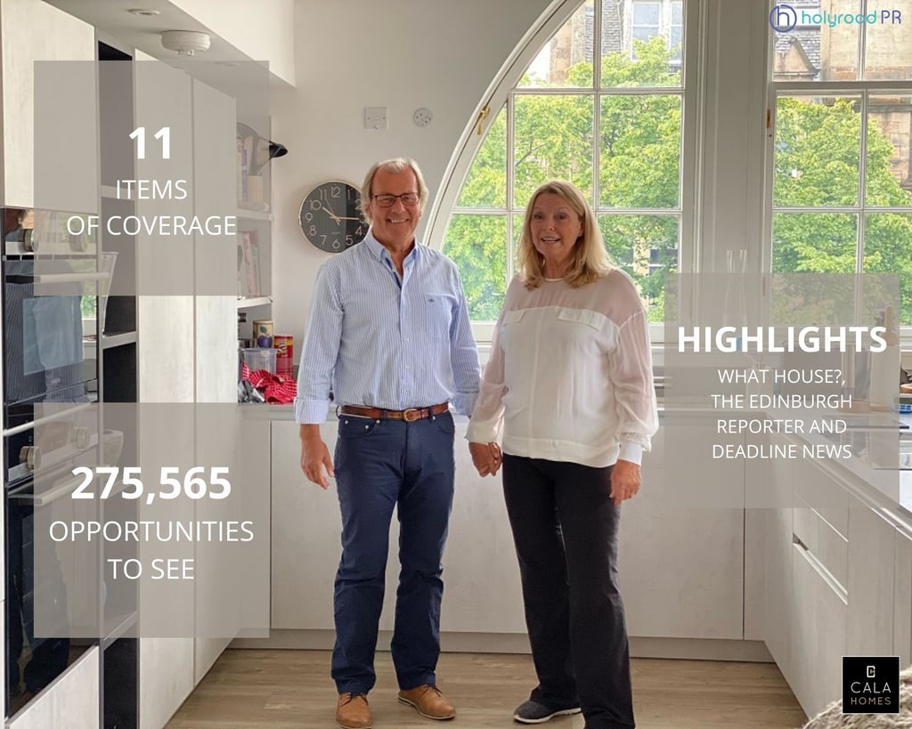 property PR photography, CALA Homes media success story, Edinburgh landmark