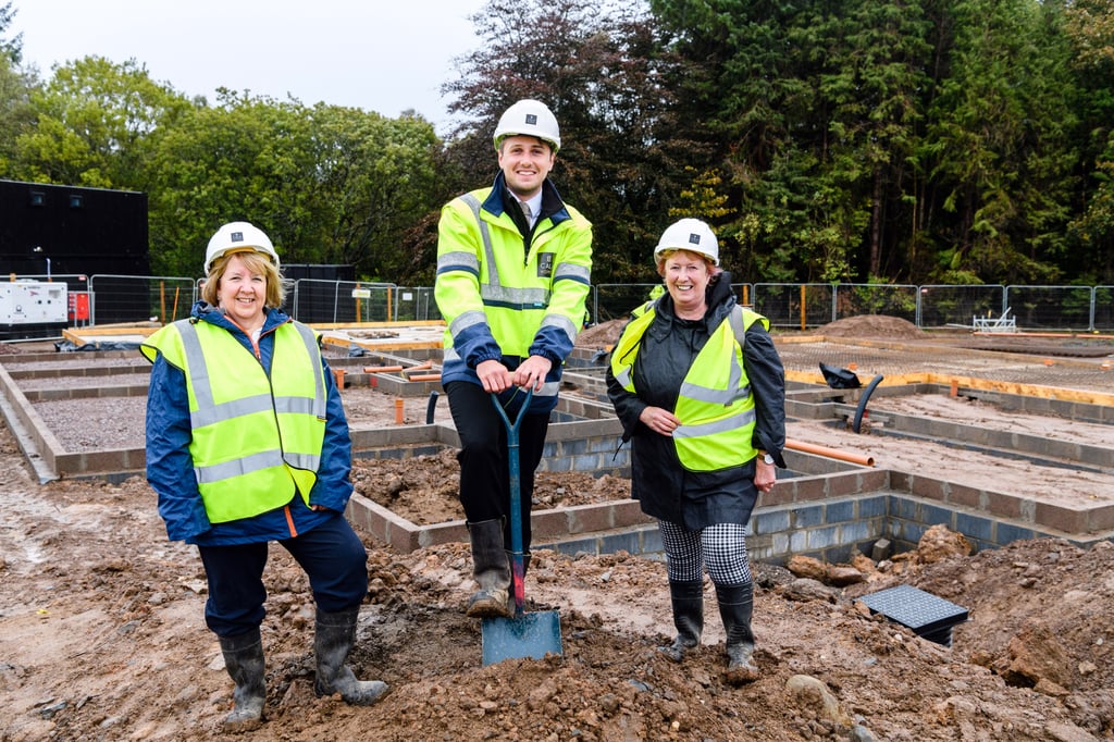 Property PR Photography, Mary Mulligan, Stephen Faller and Christine Grahame at the site