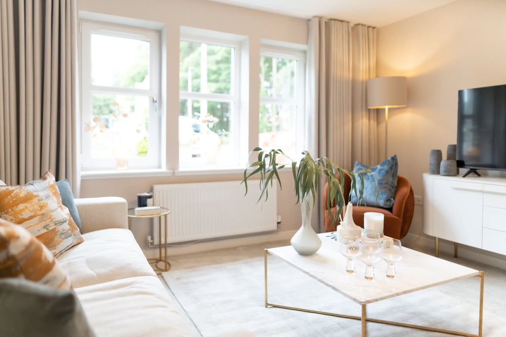 PR Scotland Photography features Gilbertfield Woods show home living room