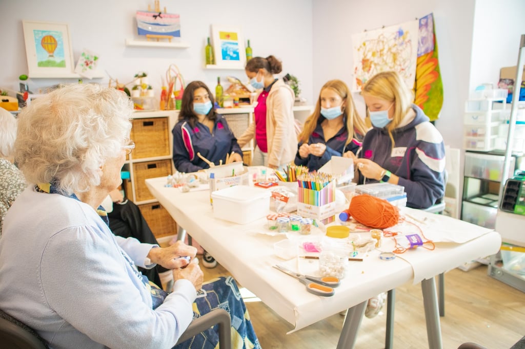 Care PR shows visit to Cramond Residence by Fettes College pupils