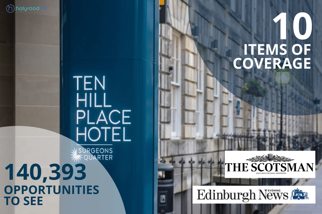 graphic visualisation demonstrated Surgeons' Quarter book rise, created by Edinburgh PR agency
