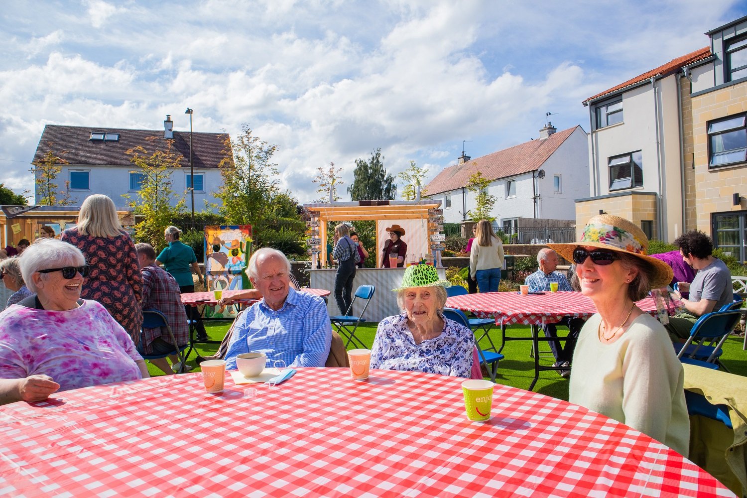 Guests enjoying resfreshments at Cramond Resident's hoedown throwdown event