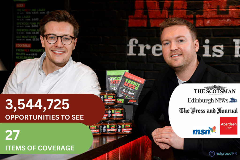 Robbie Moult and Chris Moult enjoying PR media success after launching FreshMex products captured by Scottish PR agency