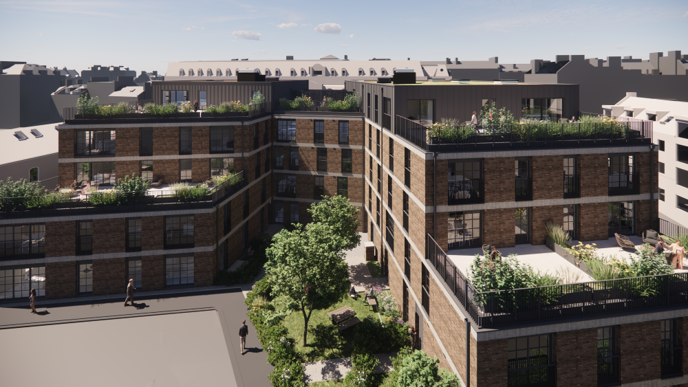 CGI of Henderson Place new square and crescent housing development image used by scottish PR Agency