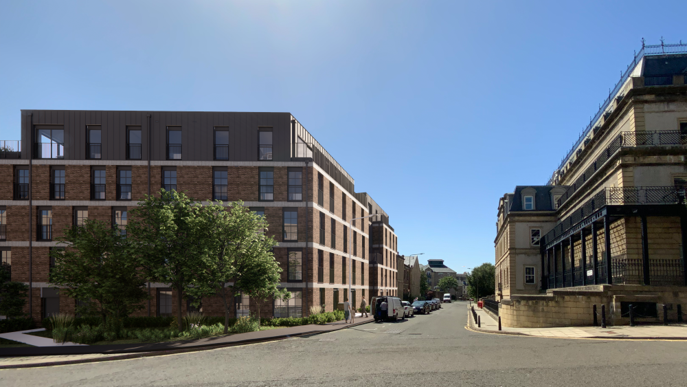CGI of Henderson Place new square and crescent housing development image used by scottish PR Agency