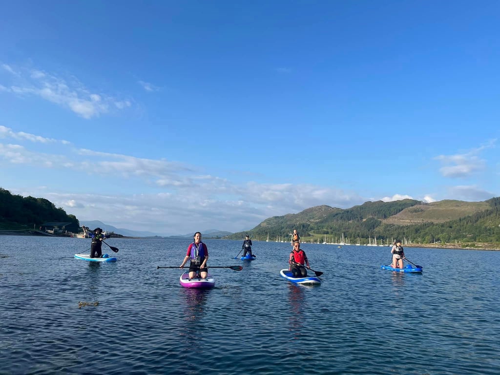 Paddle boarders on Loch Linnhe. Credit Cath Bufton