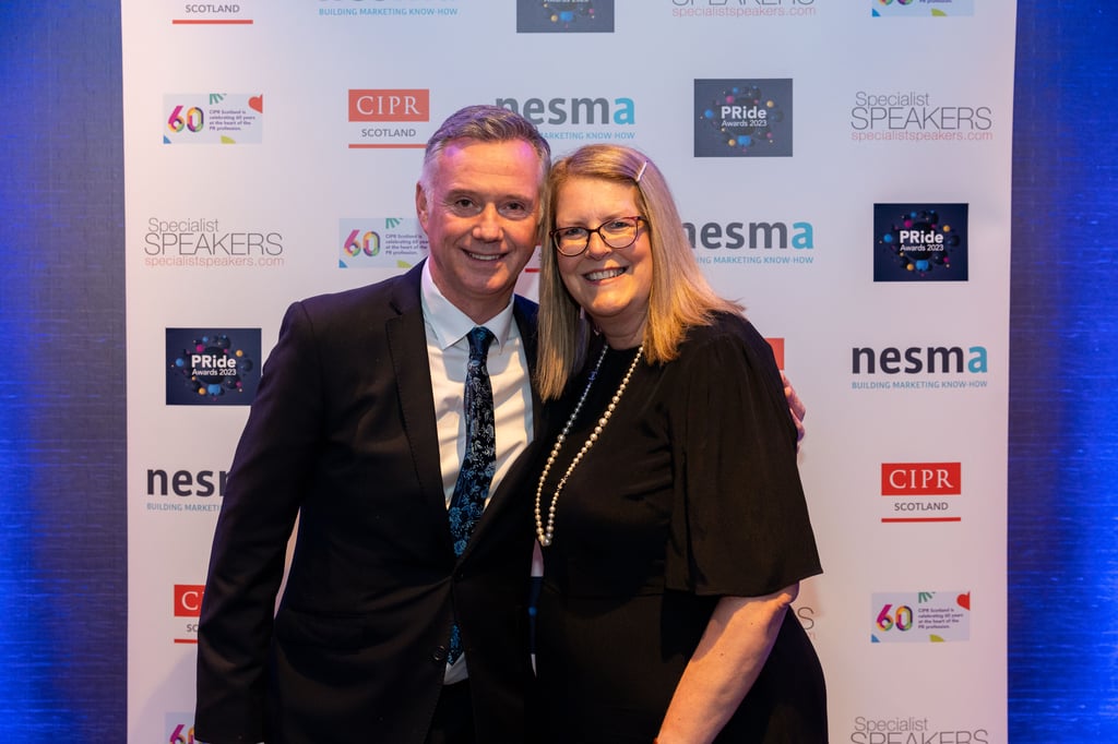 Scottish PR agency company director Scott Douglas (right) at CIPR PRide Awards 2023