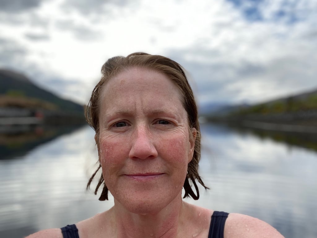 Wild Swimmer, Charlotte Parkin from loch lihne image used by Scottish PR agency