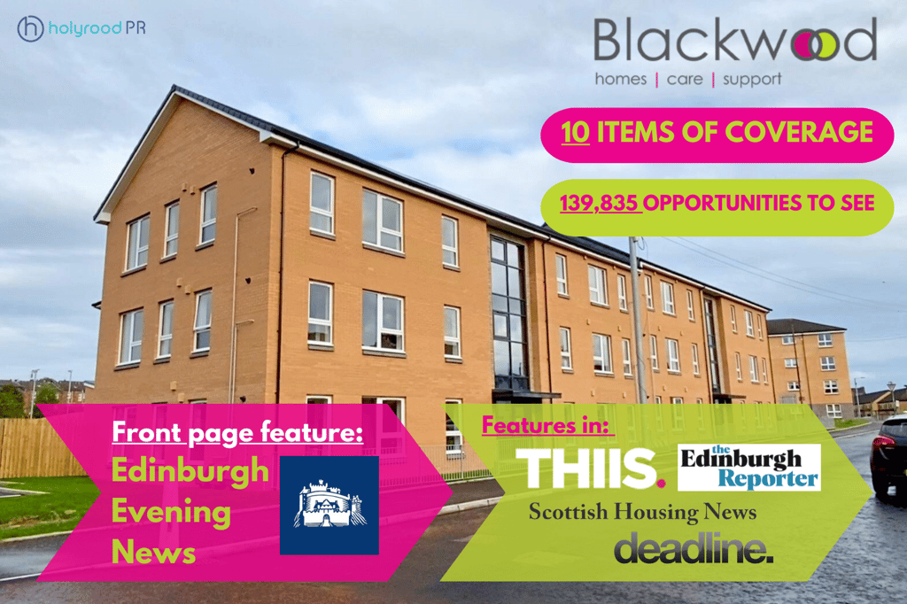 Blackwood housing donation success post image used by scottish pr agency