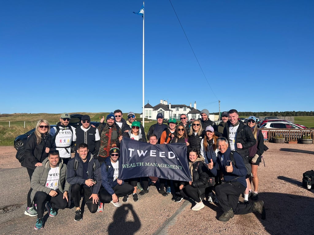 Tweed Wealth Management team on their charity walk along the Fife coastal path | Scottish PR
