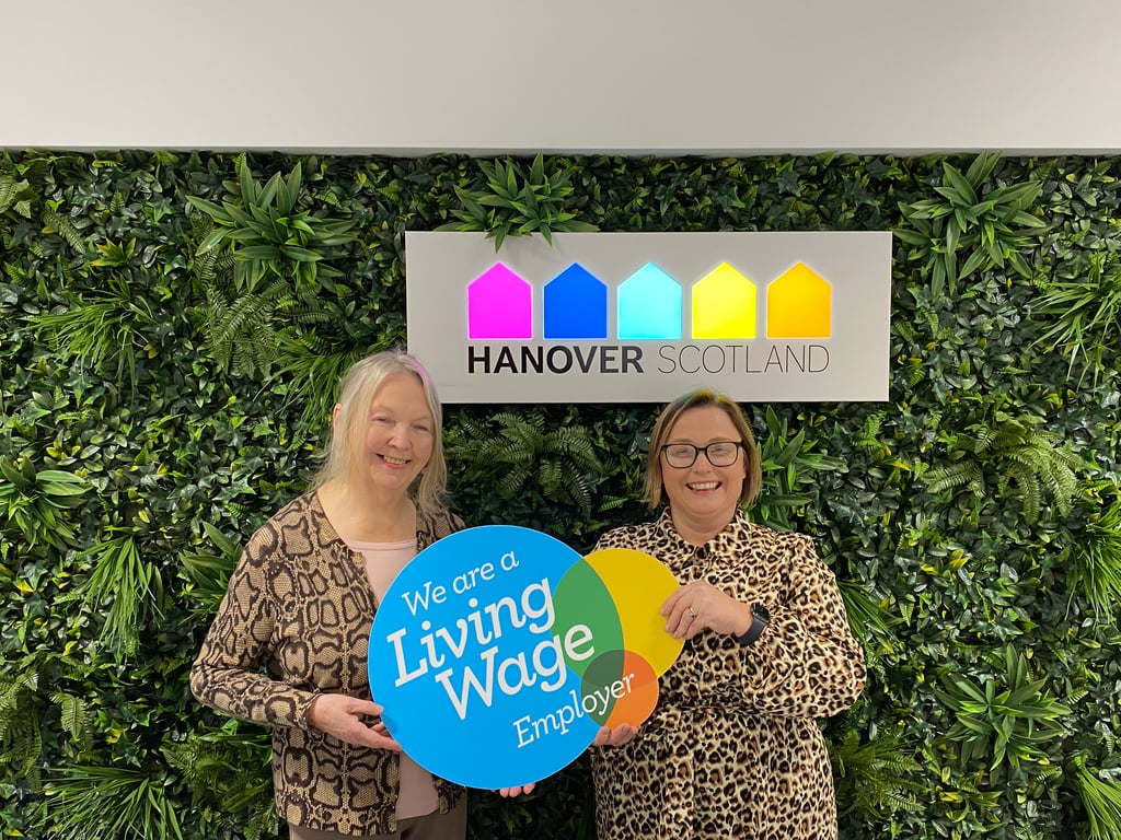 Housing PR photo of Cllr Jane Meagher and Sarah Steele, Hanover Head of HR and OD | Social Care PR