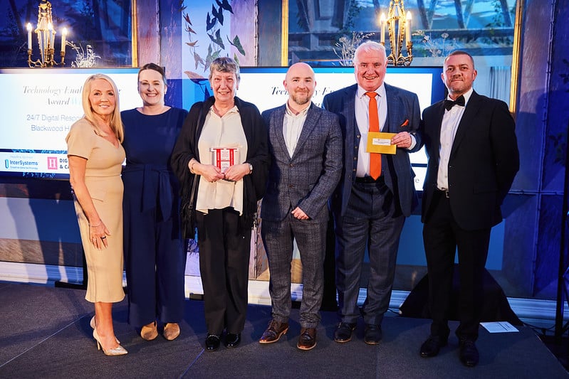 Scottish PR Photography of Winners of the night, Blackwood staff L to R Alyson Scurfield, Anne Jenkins, Elaine Willis, William Wright, Andy Magee, Trevor Hoggard