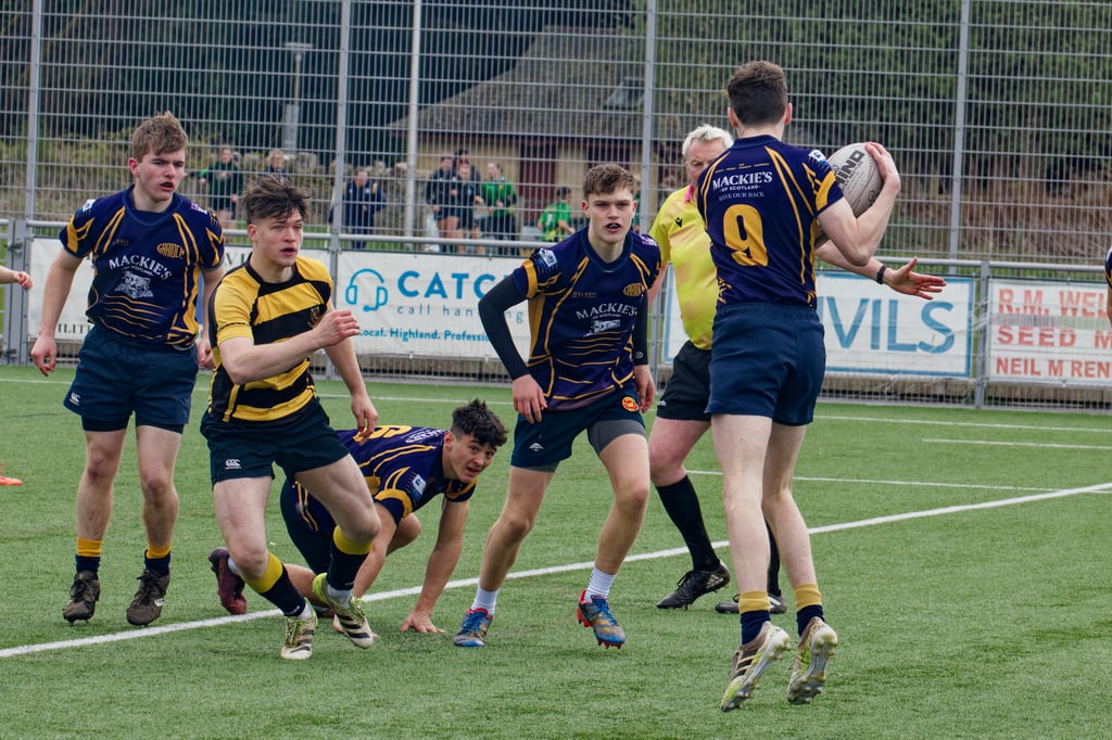 Scottish PR Photography of Garioch RFC U18s with Mackie's sponsored kit