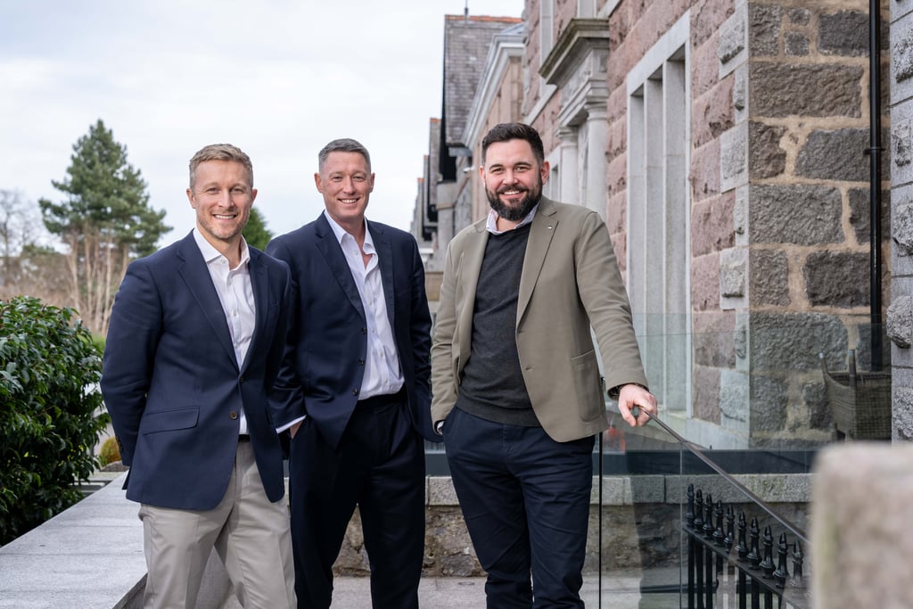 PR Photography of leadership at Simpson & Marwick Group, (L-R) Gary Wales, Rob Aberdein, Sean Nicol