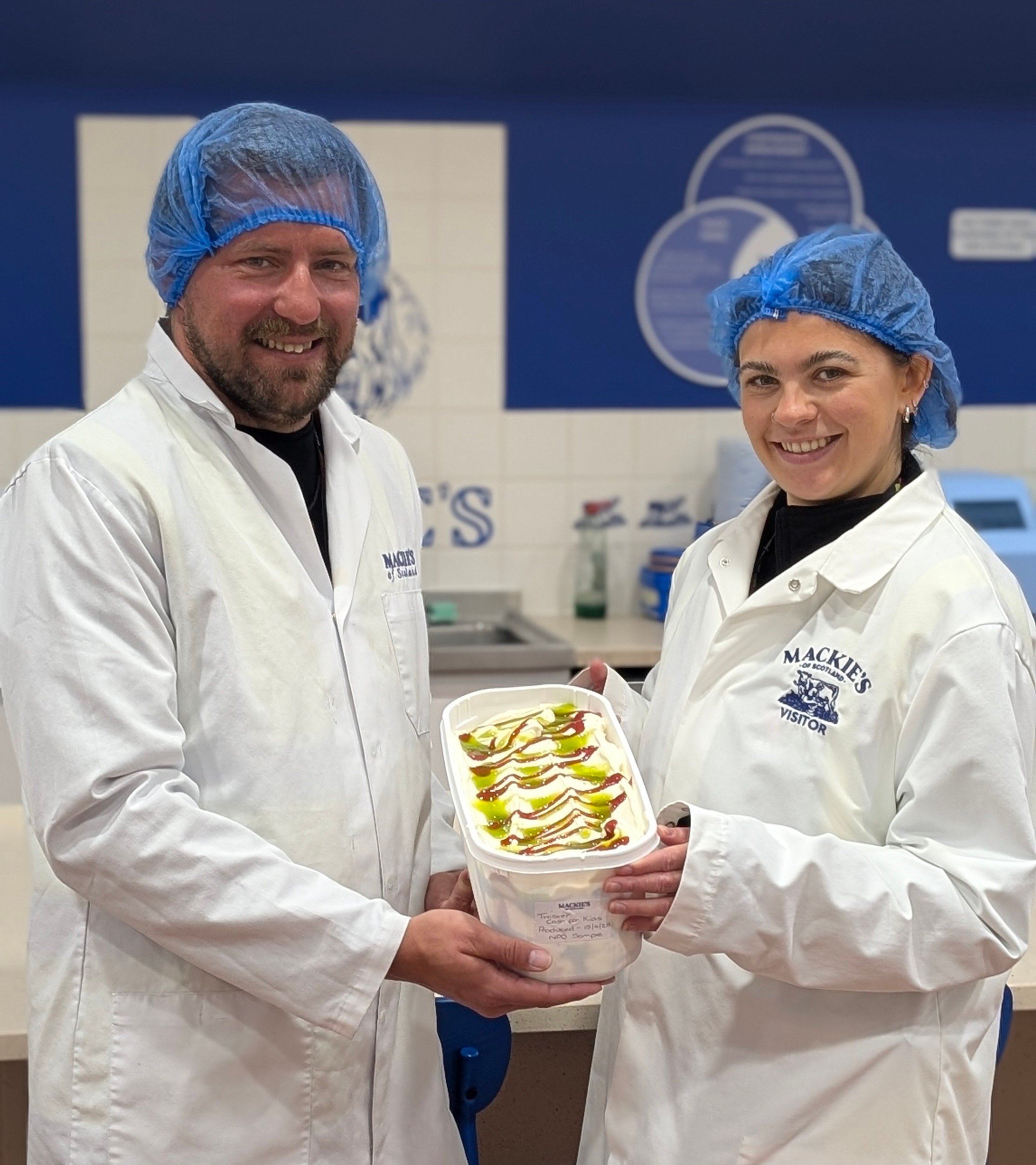 Jamie Smith and Megan Deans with the charity ice cream