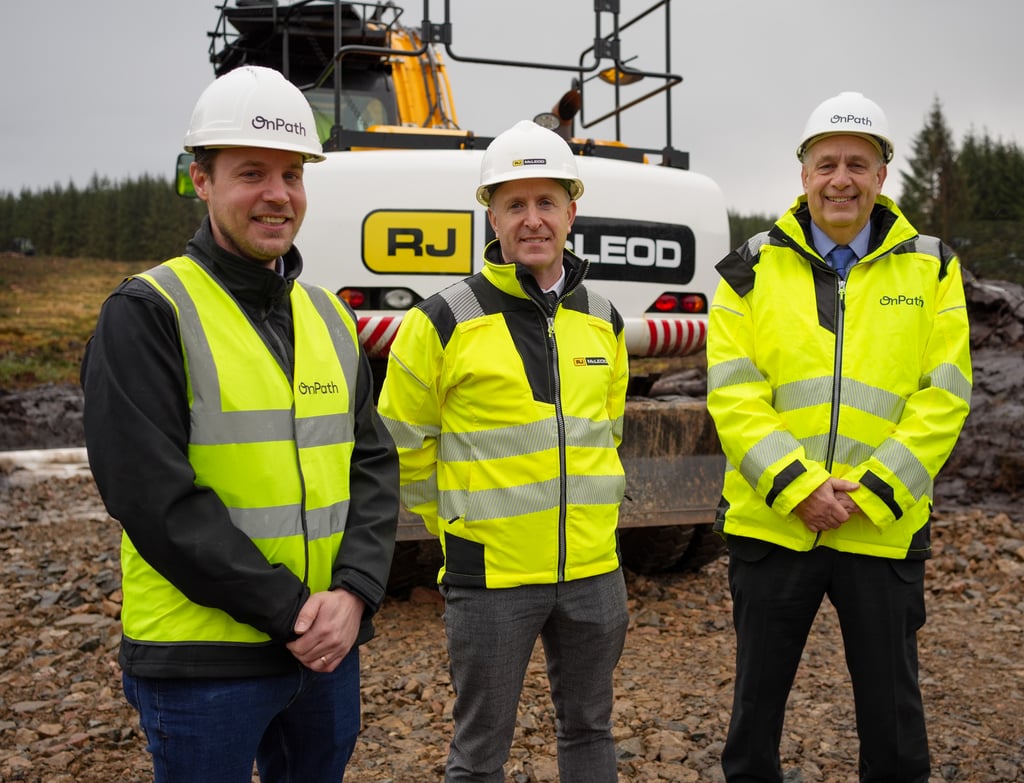 Alan Wells senior project manager OnPath Energy Lorcan Hayes contracts manager RJ McLeod and Martin Kellerman construction director OnPath Energy showcased by renewables PR