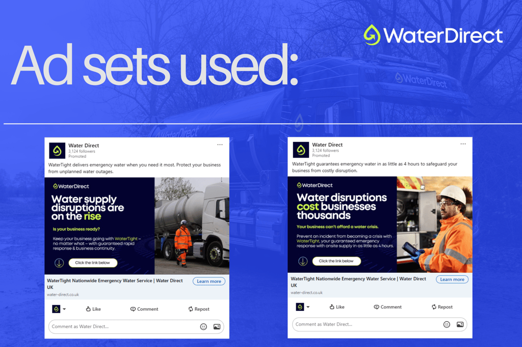 Paid social media and digital PR helped raise Water Direct’s profile among key decision-makers on LinkedIn.