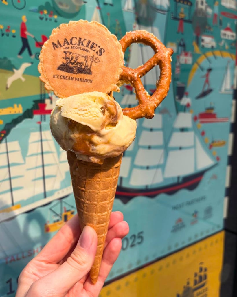 Mackie's Bourbon Vanilla, Salted Caramel & Pretzel Flavour ice cream featured in Food and Drink PR photography